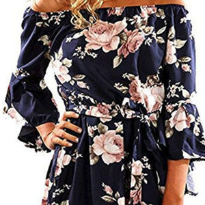 Off the shoulder flower dress